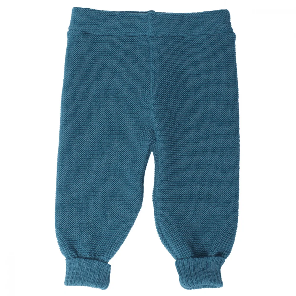 Knitted baby leggings in organic virgin wool