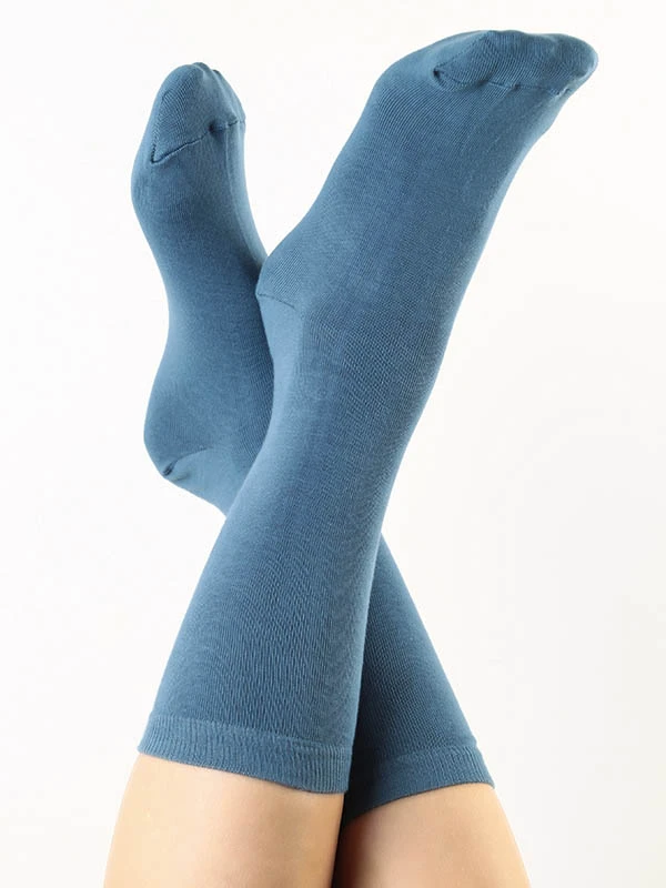Short socks denim blue in organic cotton Albero Natur
