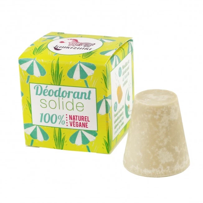 Solid deodorant with essential oil of palmarosa