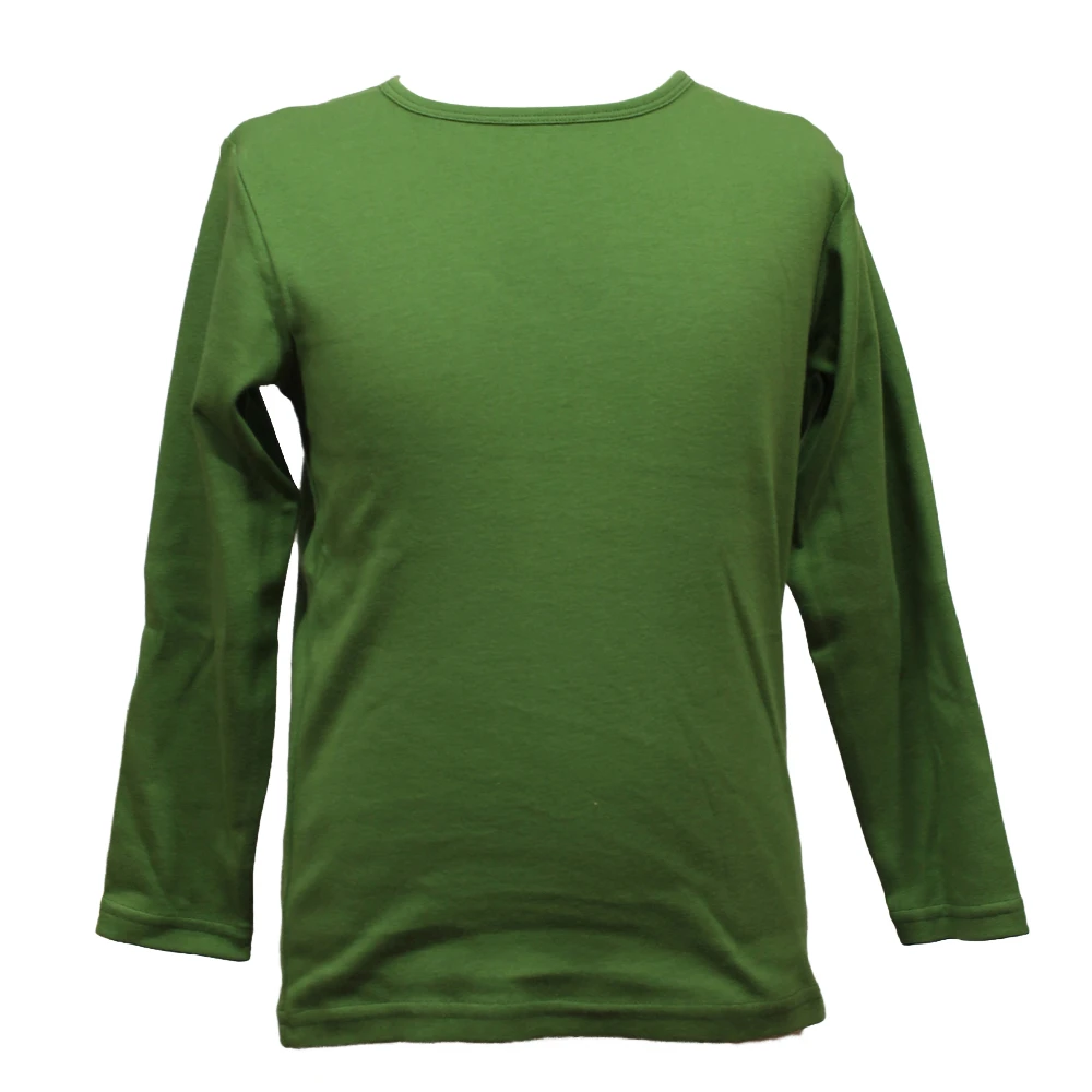 Green organic cotton long sleeve shirt