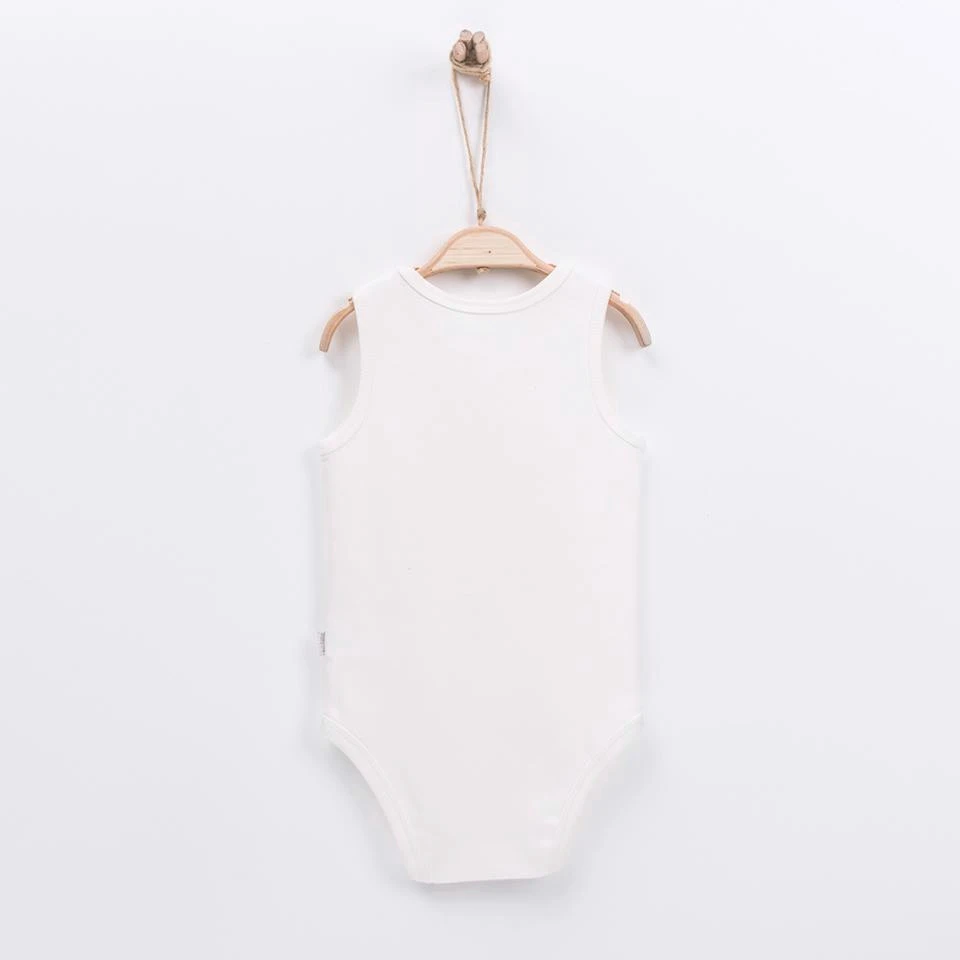 Baby sleeveless bodysuit Kitikate white in organic cotton_54410
