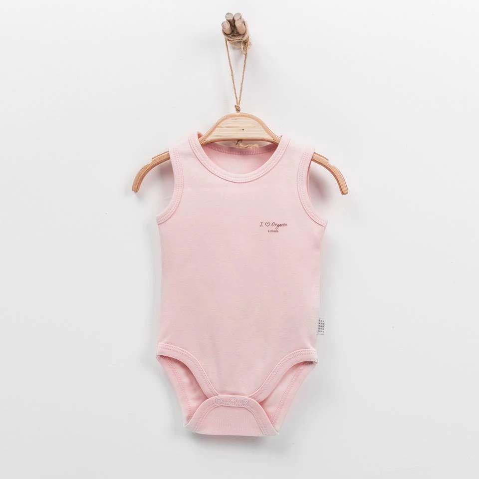 Baby sleeveless bodysuit Kitikate pink in organic cotton