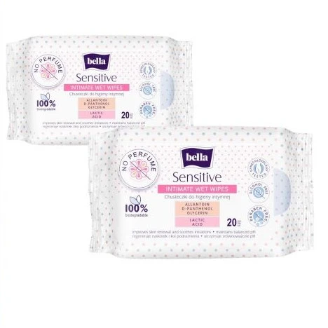 Intimate wet wipes Sensitive in 100% cotton Bella