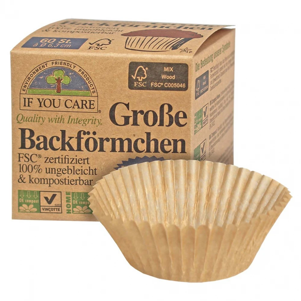 Compostable ecological baking cups IF YOU CARE