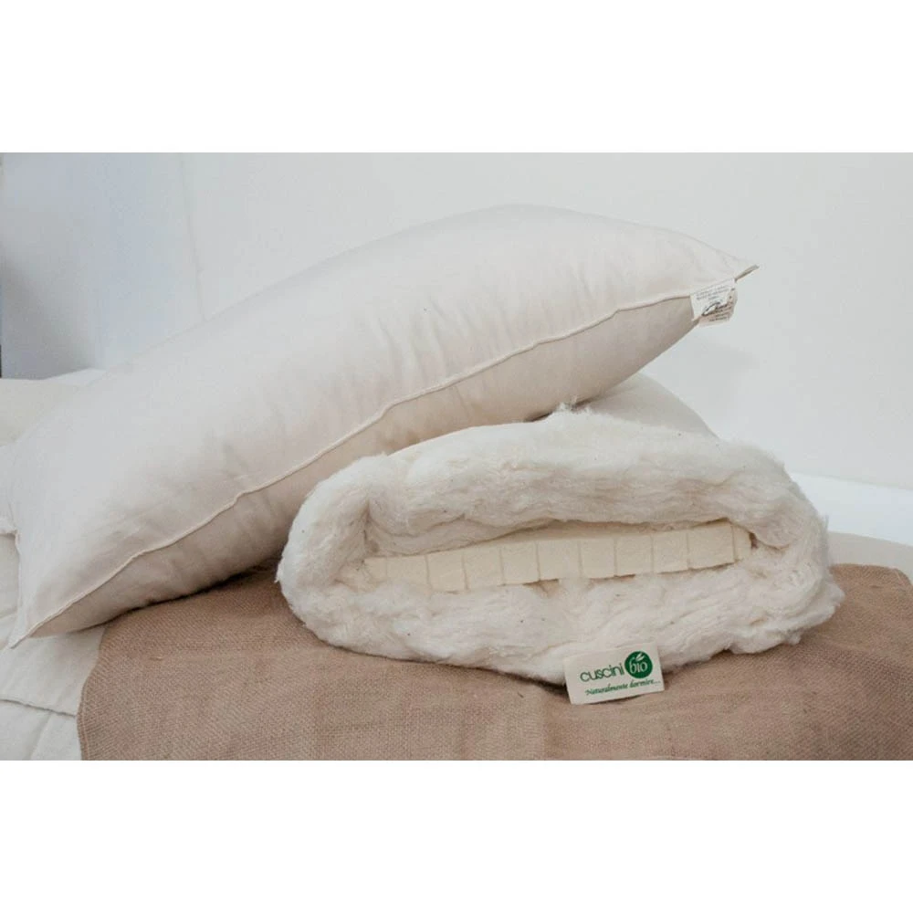Organic cotton and natural latex pillow
