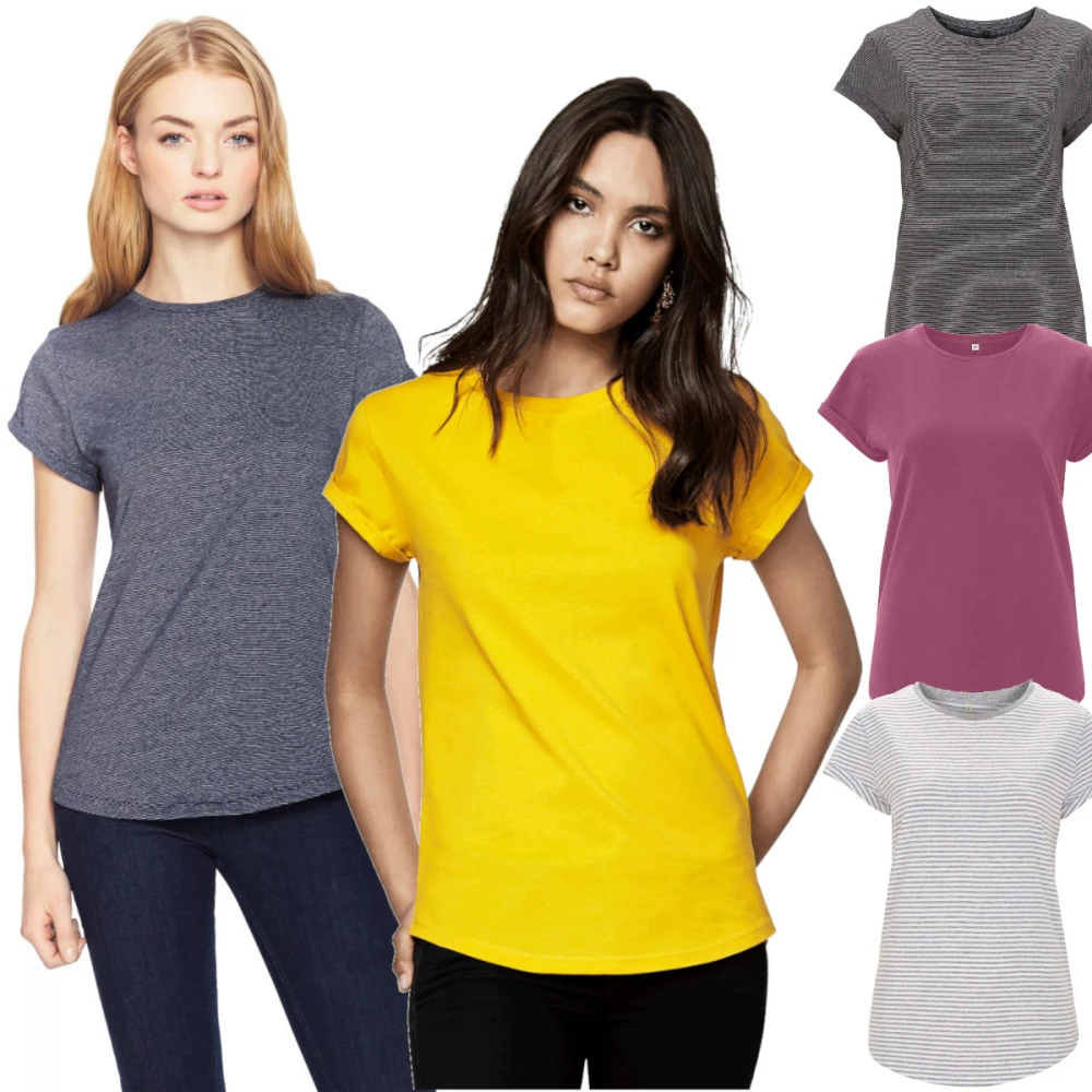Women's roll-up sleeves in organic cotton