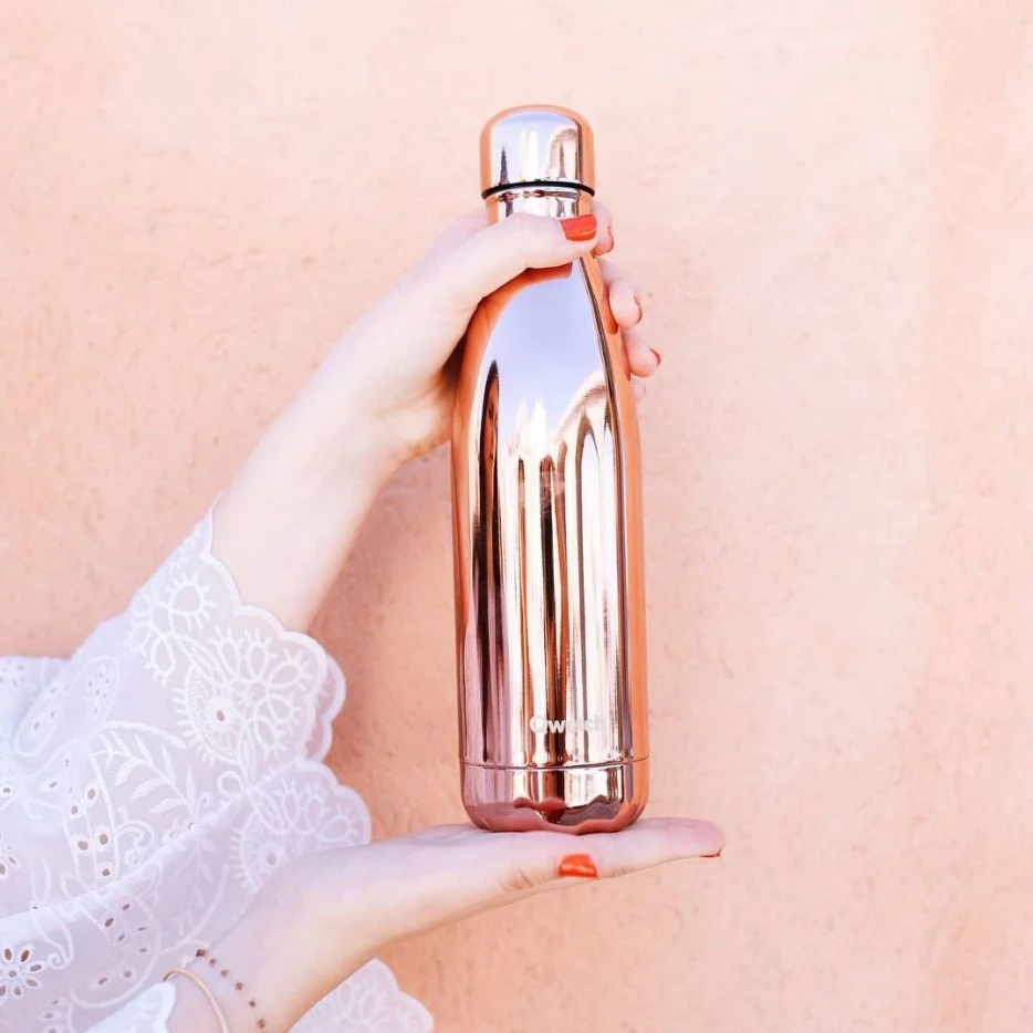 Insulated Bottle Metallic Rose Gold 500 ml in stainless steel