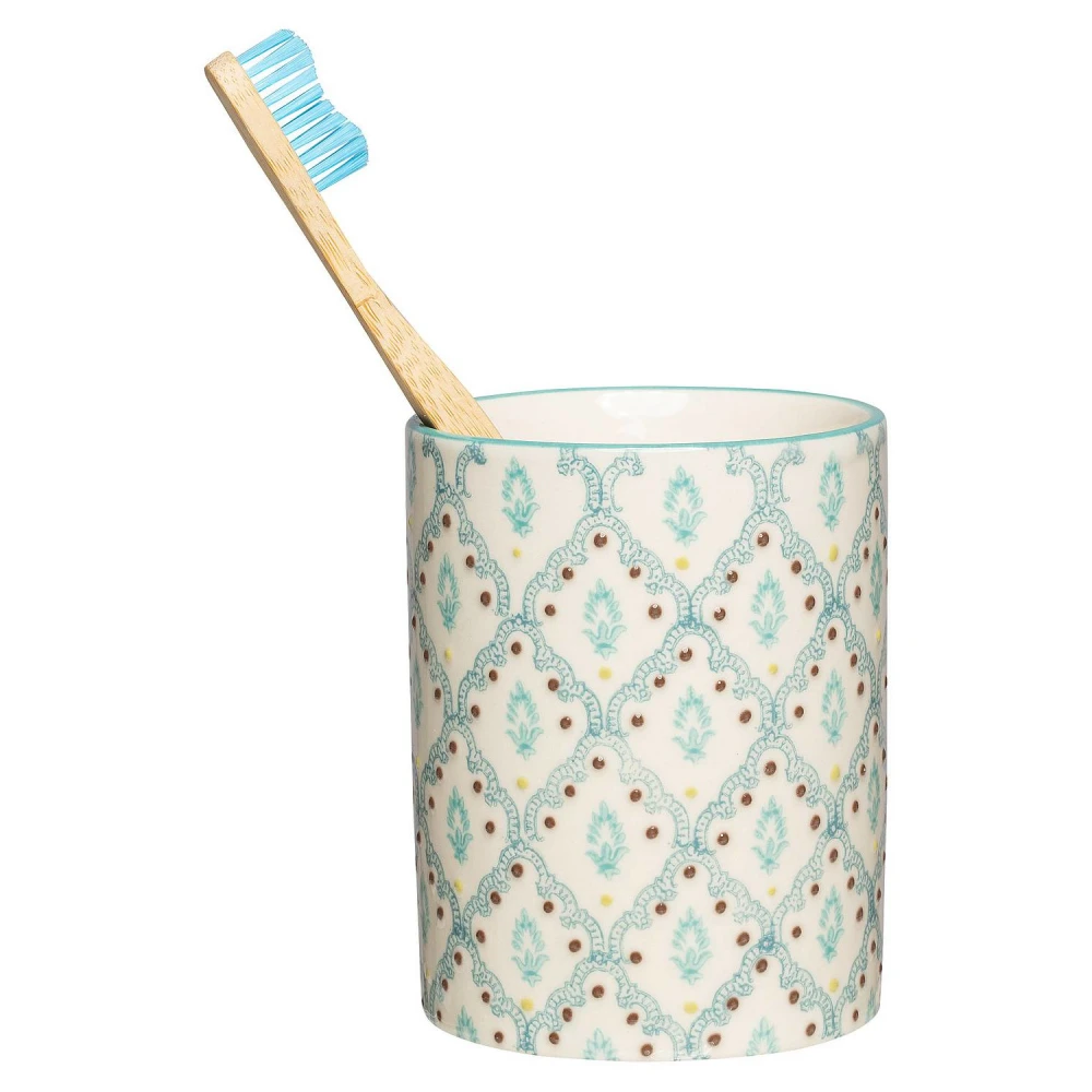 NAILA toothbrush holder in hand-painted glazed ceramic