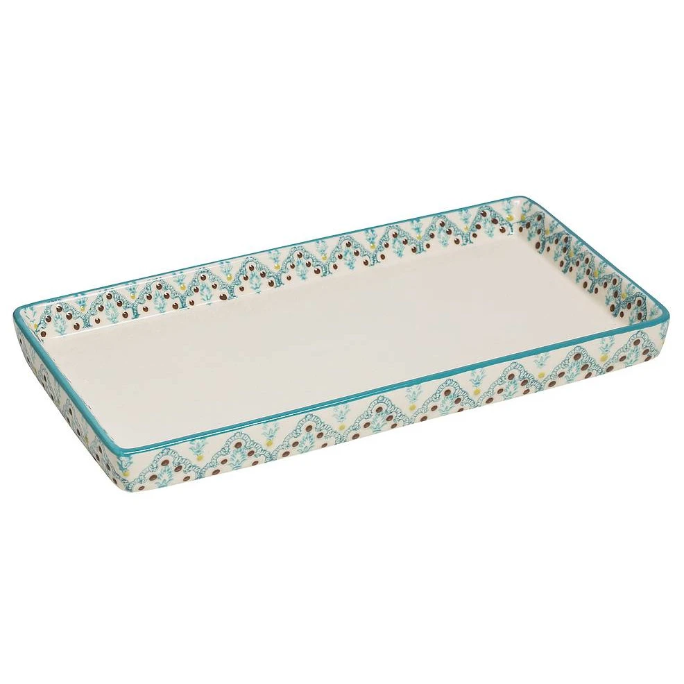 NAILA tray in hand-painted glazed ceramic