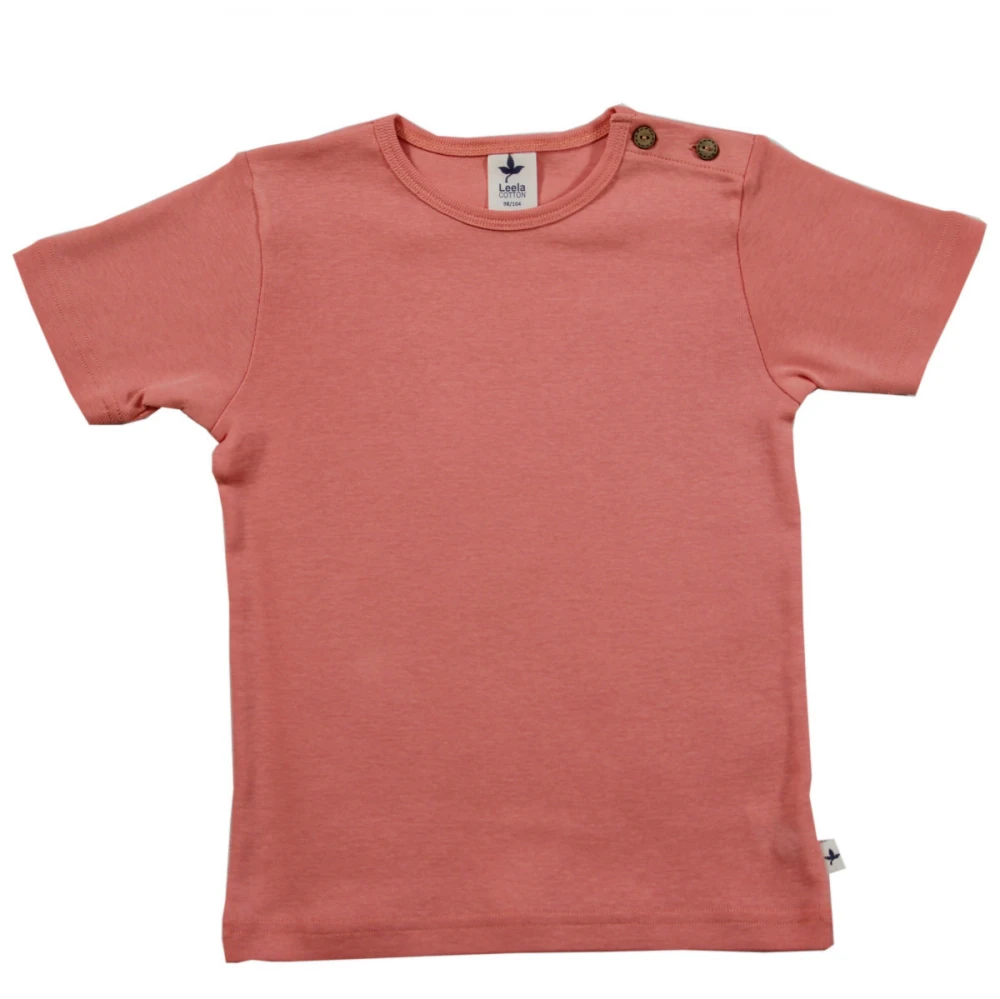 Short sleeve shirt in organic cotton - Apricot
