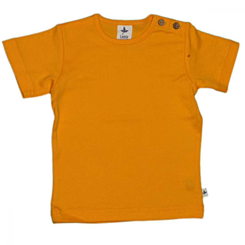 Short sleeve shirt in organic cotton - Sun Yellow