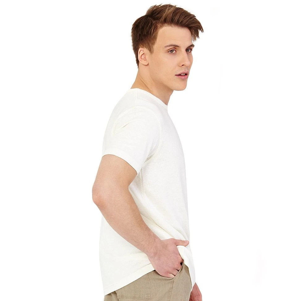 T-shirt uomo Bianco Naturale manica corta in canapa