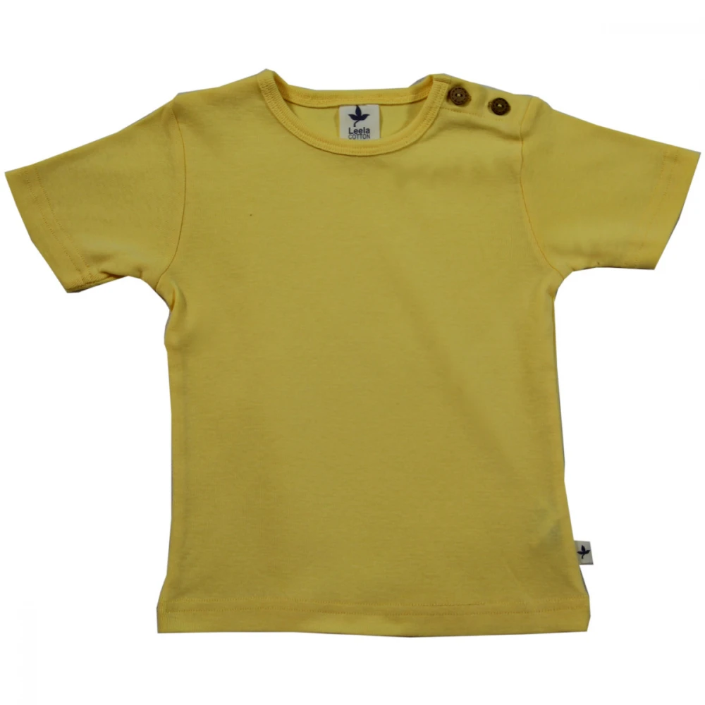 Short sleeve shirt in organic cotton - Lemon Yellow
