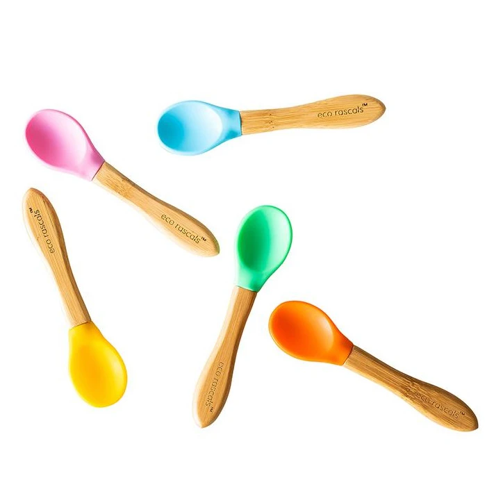 Bamboo and silicone spoons 3 pieces