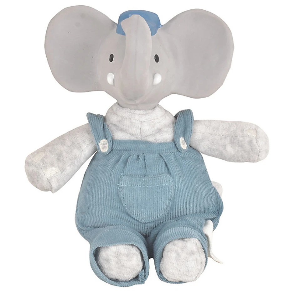 Plush Alvin the elephant in organic cotton and natural rubber