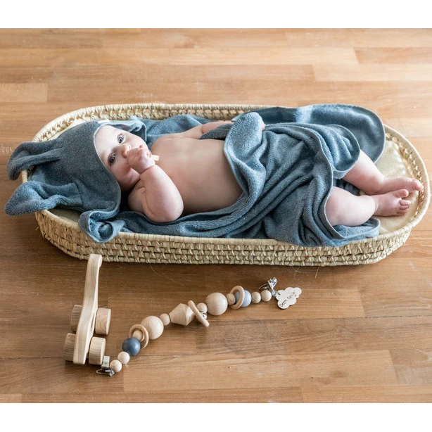Asciugamano Baby con cappuccio e manopola Coniglietto in Bamboo organico