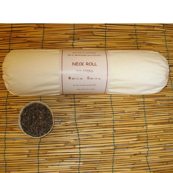 Neck Roll 11x40 Naturale in pula di Grano Saraceno
