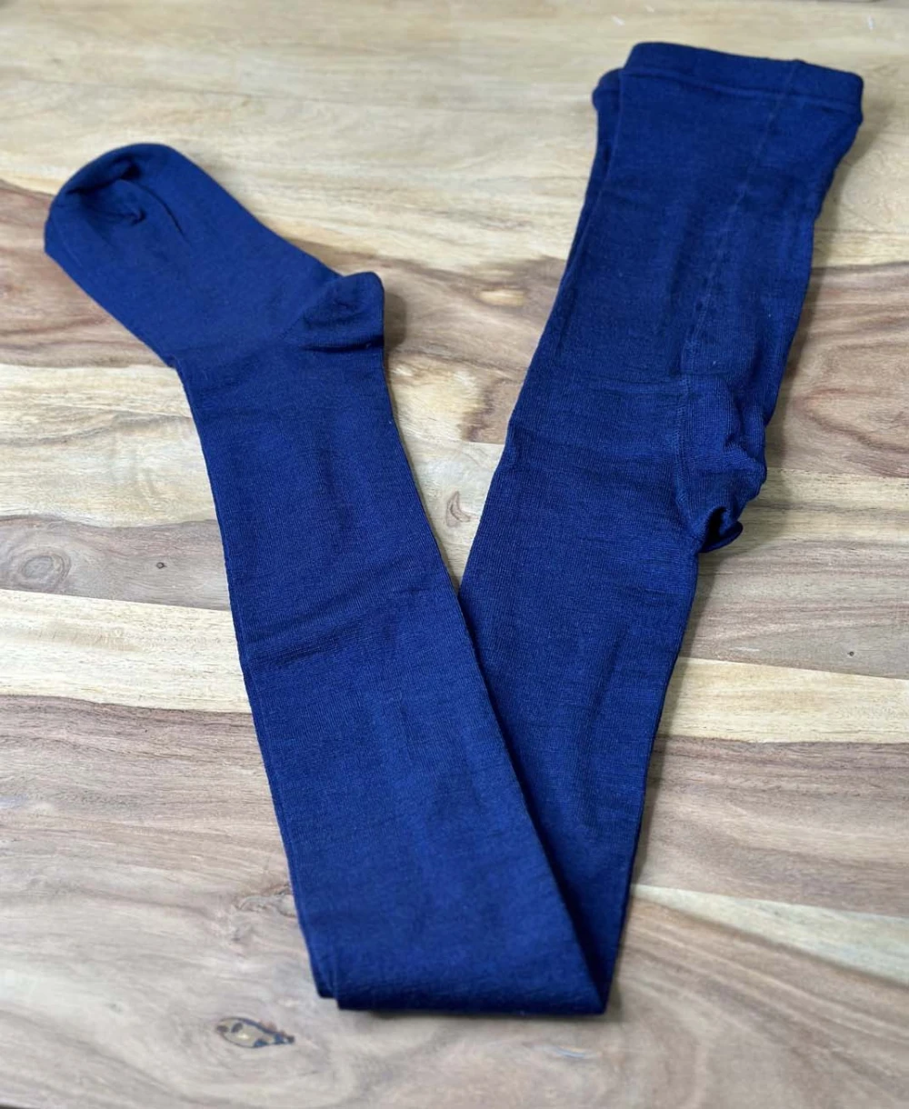 Woman tights in wool and silk Blue