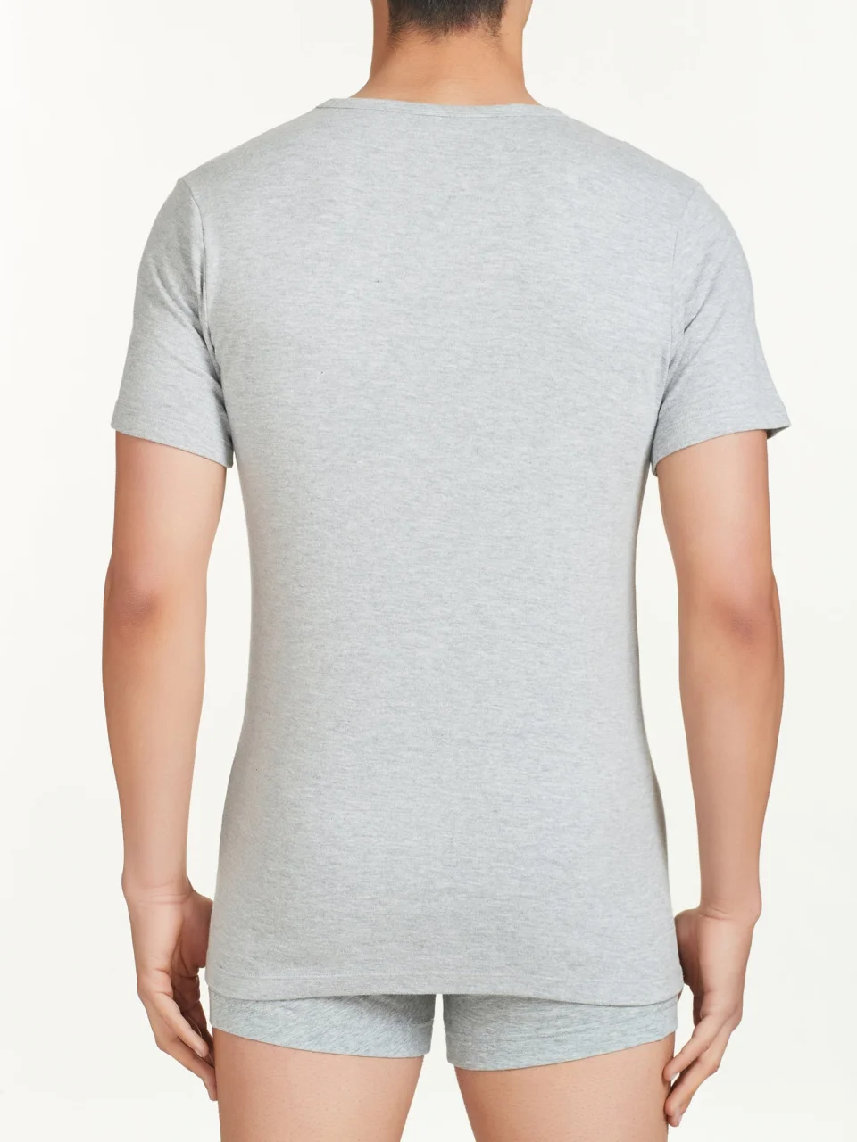 V-neck t-shirt in warm organic cotton_88591