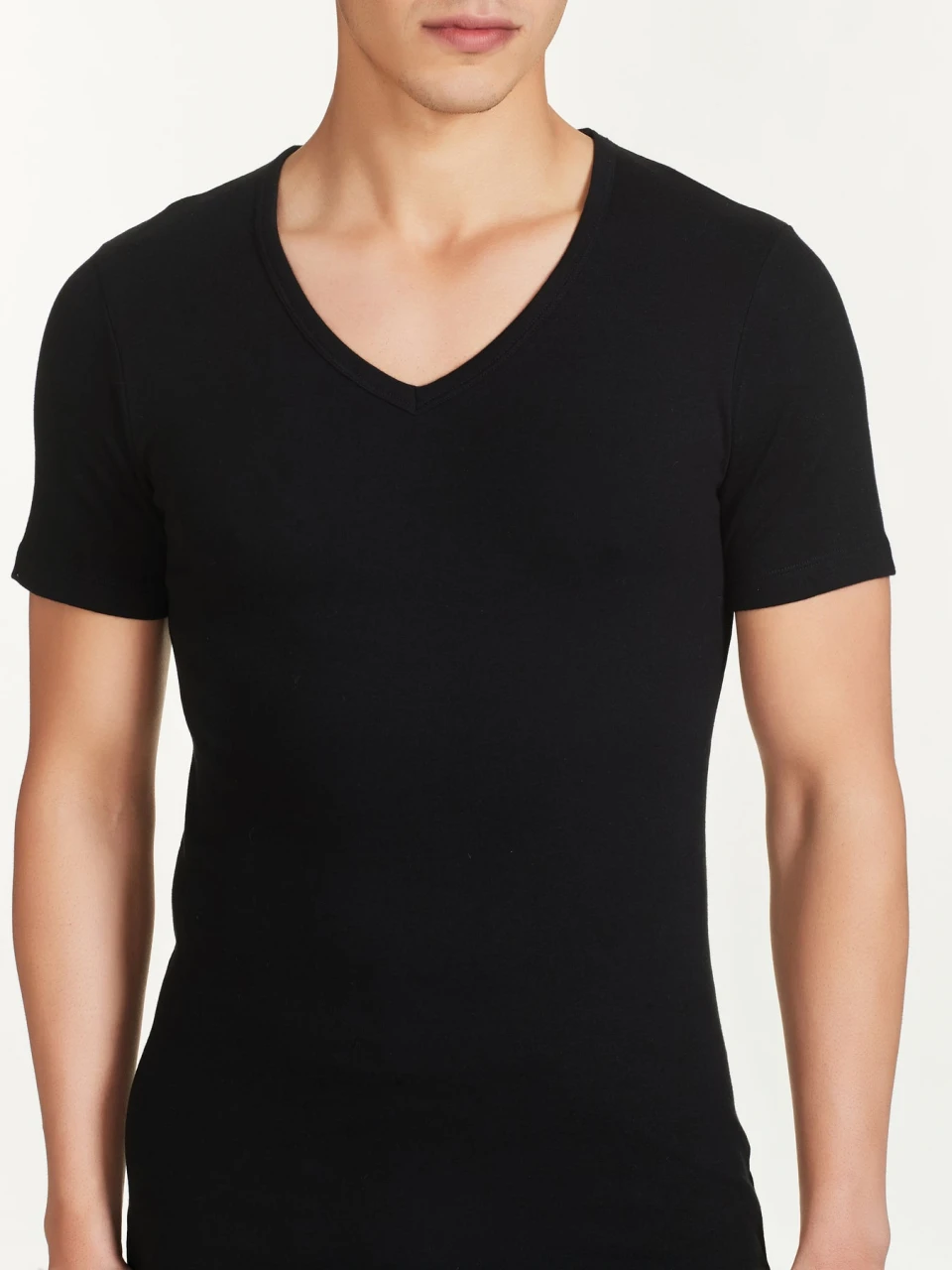 V-neck t-shirt in warm organic cotton