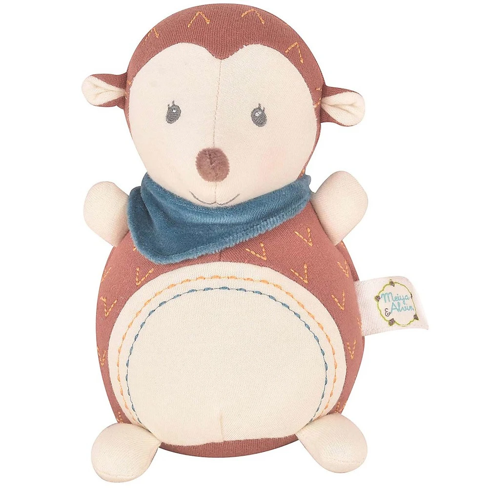 Ethan Hedgehog with rattle in Organic Cotton
