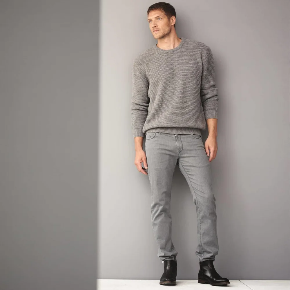Jeans Bosco grey washed in organic cotton_68541