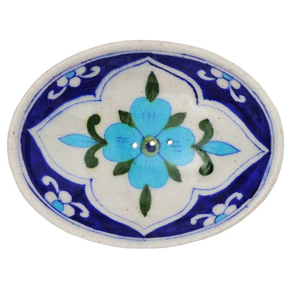 JANKA soap dish in hand painted glazed ceramic