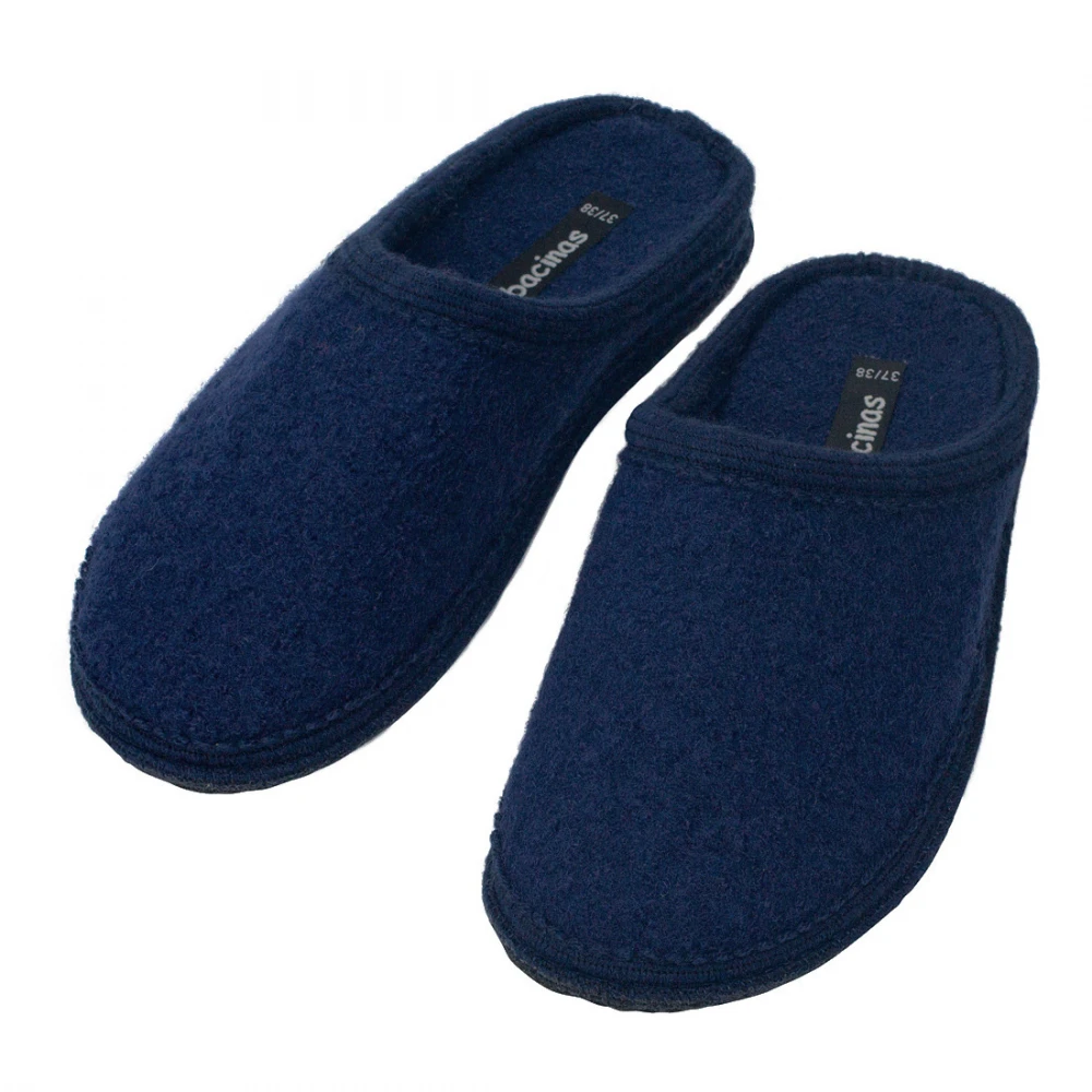 Pure boiled wool slippers - BLUE
