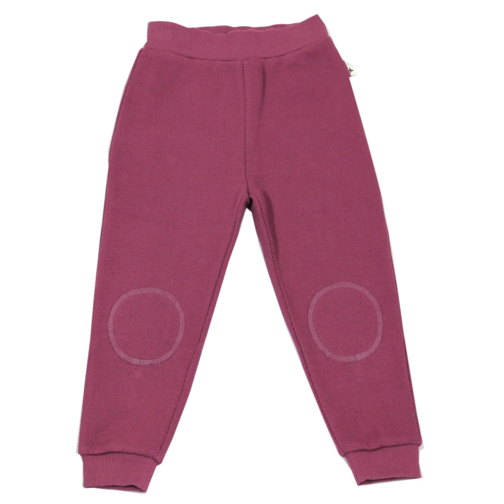 Pantaloni tuta per bambine felpati 100% cotone bio Rosa Antico