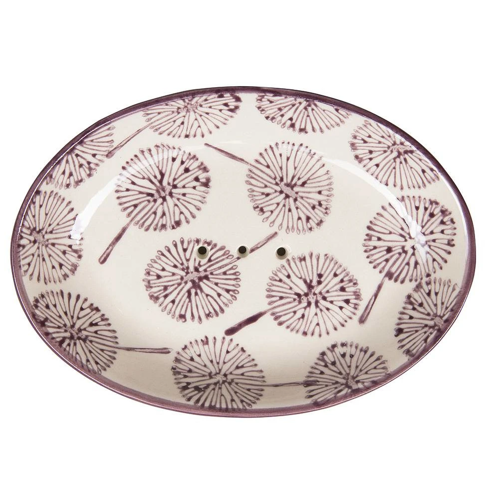 SAMIRA soap dish in hand painted glazed ceramic