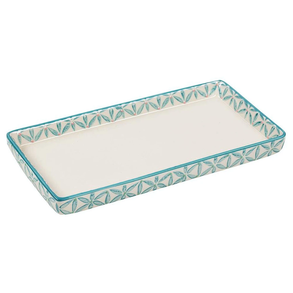 LOU tray in hand painted glazed ceramic