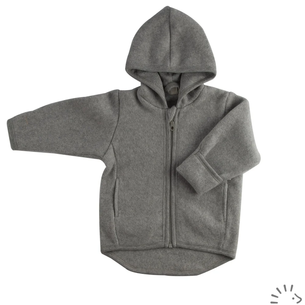 Milo jacket with hood for children in organic cotton fleece_72472
