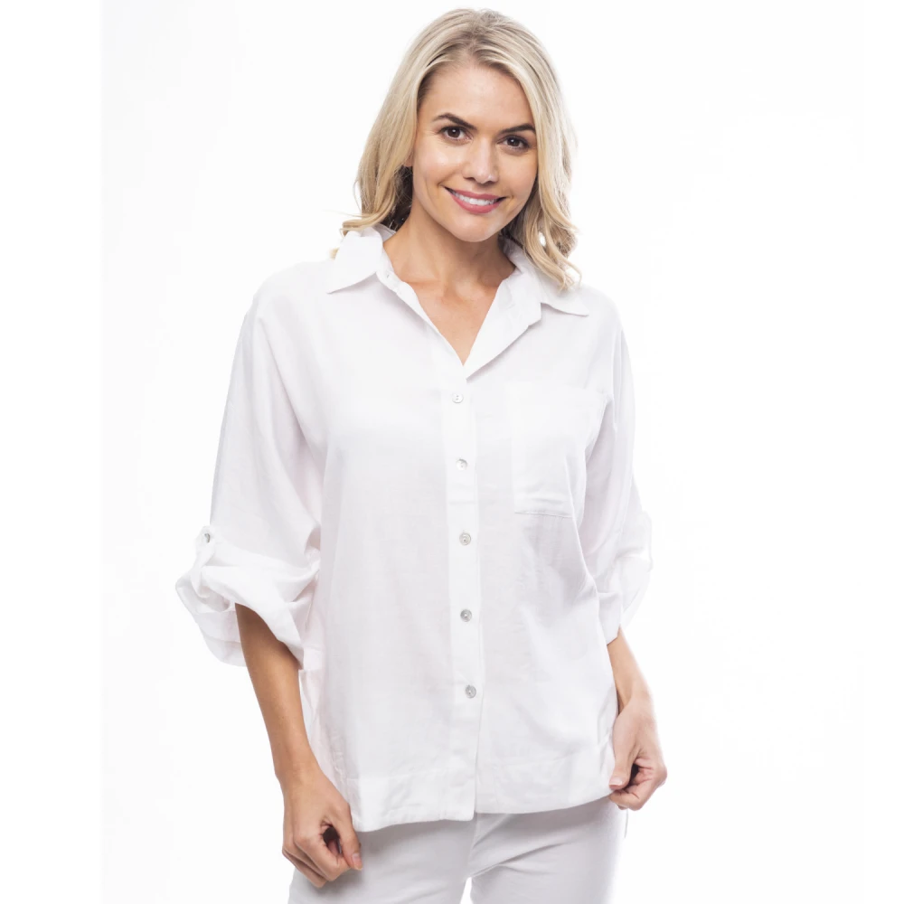 Orientique shirt in linen, cotton and natural viscose