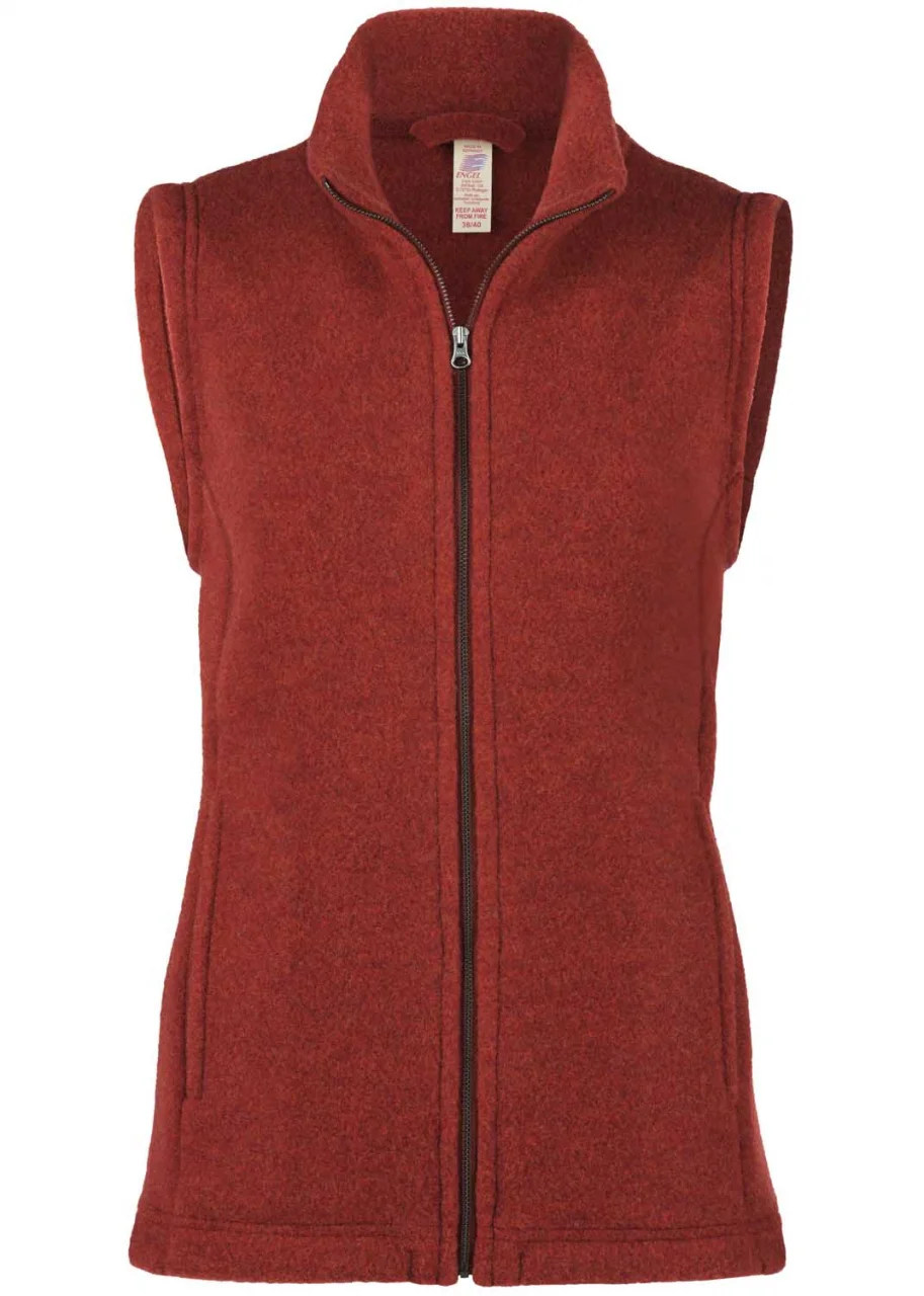 Women's vest in heavy organic wool fleece_80971