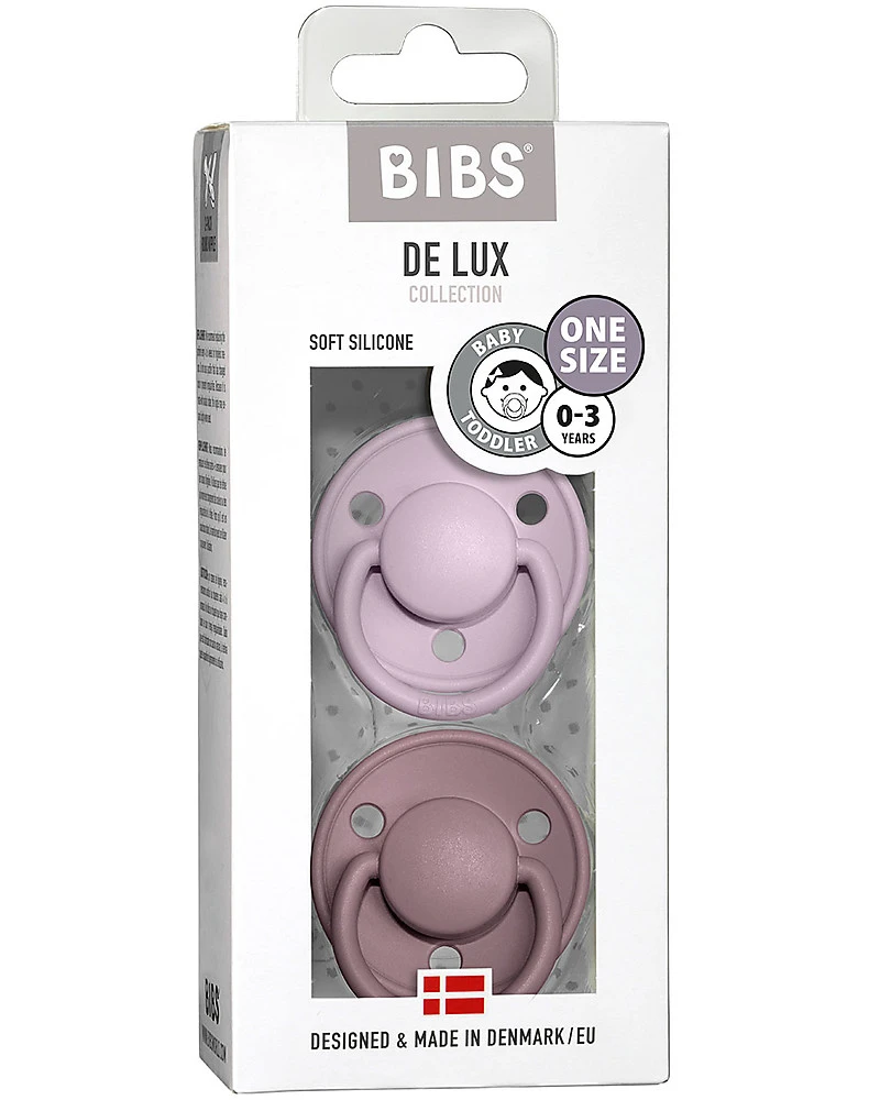 Pacifiers BIBS Color 2 pcs Lilac and Antique Pink - De luxe_79332