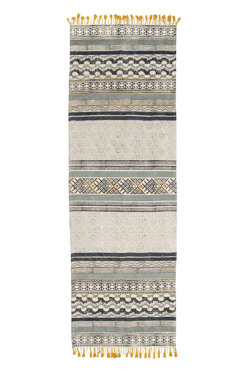 Runner rug ETHNO GOLD 70x210 in pure GoodWeave cotton