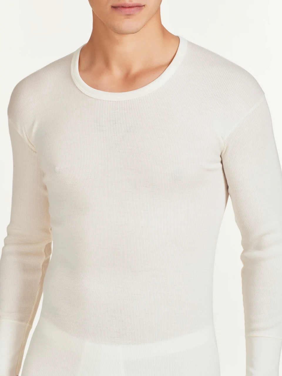 WSK man V neck undershirt in pure merino wool and silk