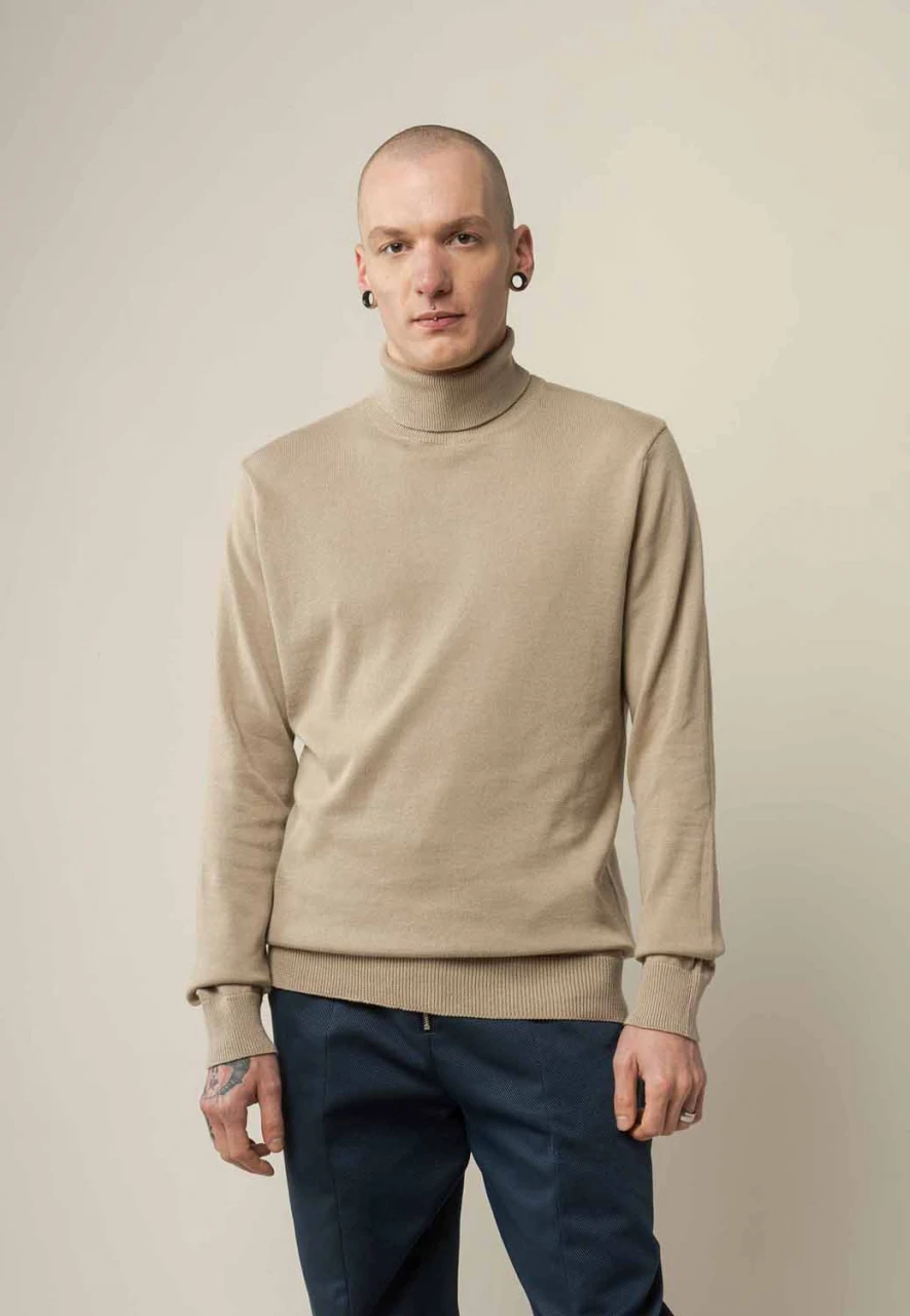 Kanja turtleneck sweater for men in Fairtrade Organic Cotton