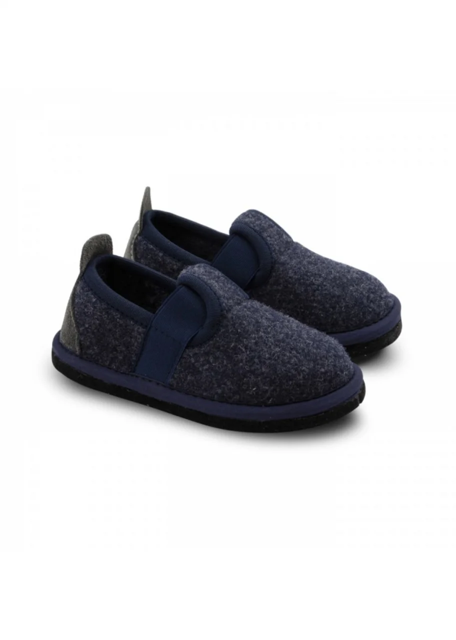 Muvy Blue wool felt slippers for children