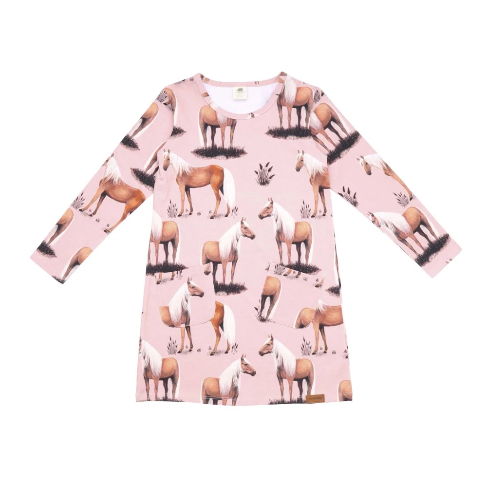 Long Sleeved Tunic for children in organic cotton - Beauty Horses