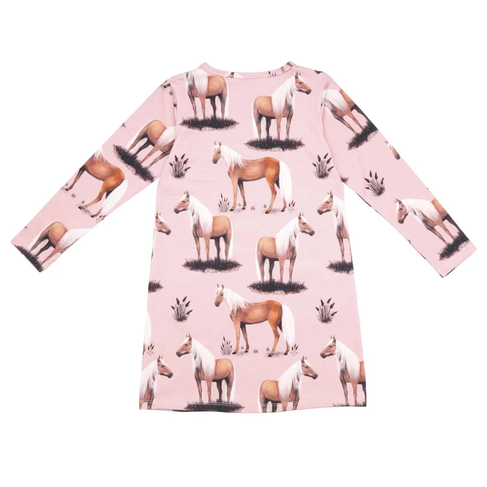 Long Sleeved Tunic for children in organic cotton - Beauty Horses_84390