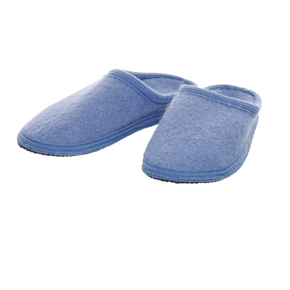 Slippers in pure boiled wool Sky blue_85725
