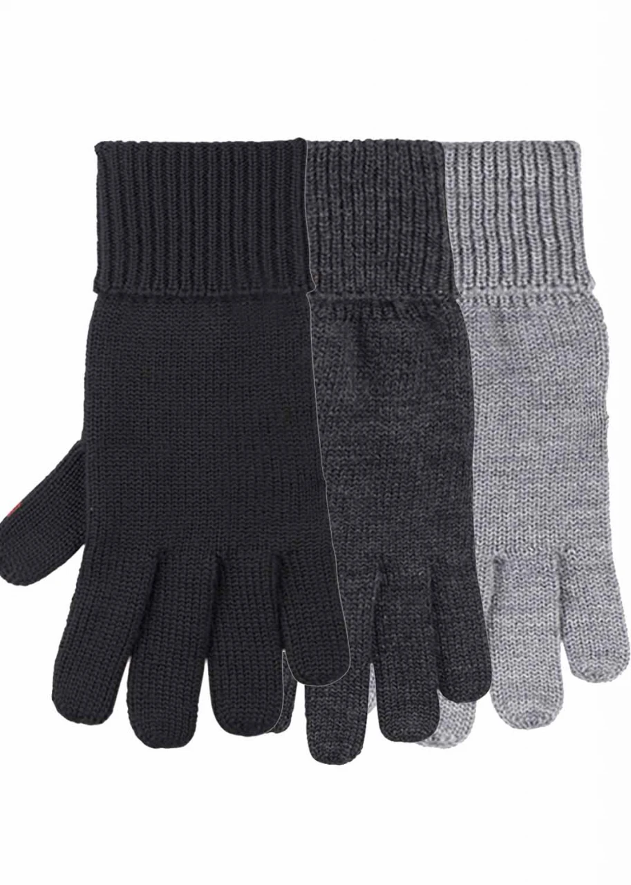 Knitted gloves for women in pure merino wool