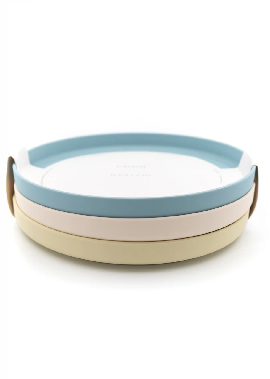 Plates set 3 pcs Ice Blue/Cream/Light Brick in PLA_99762