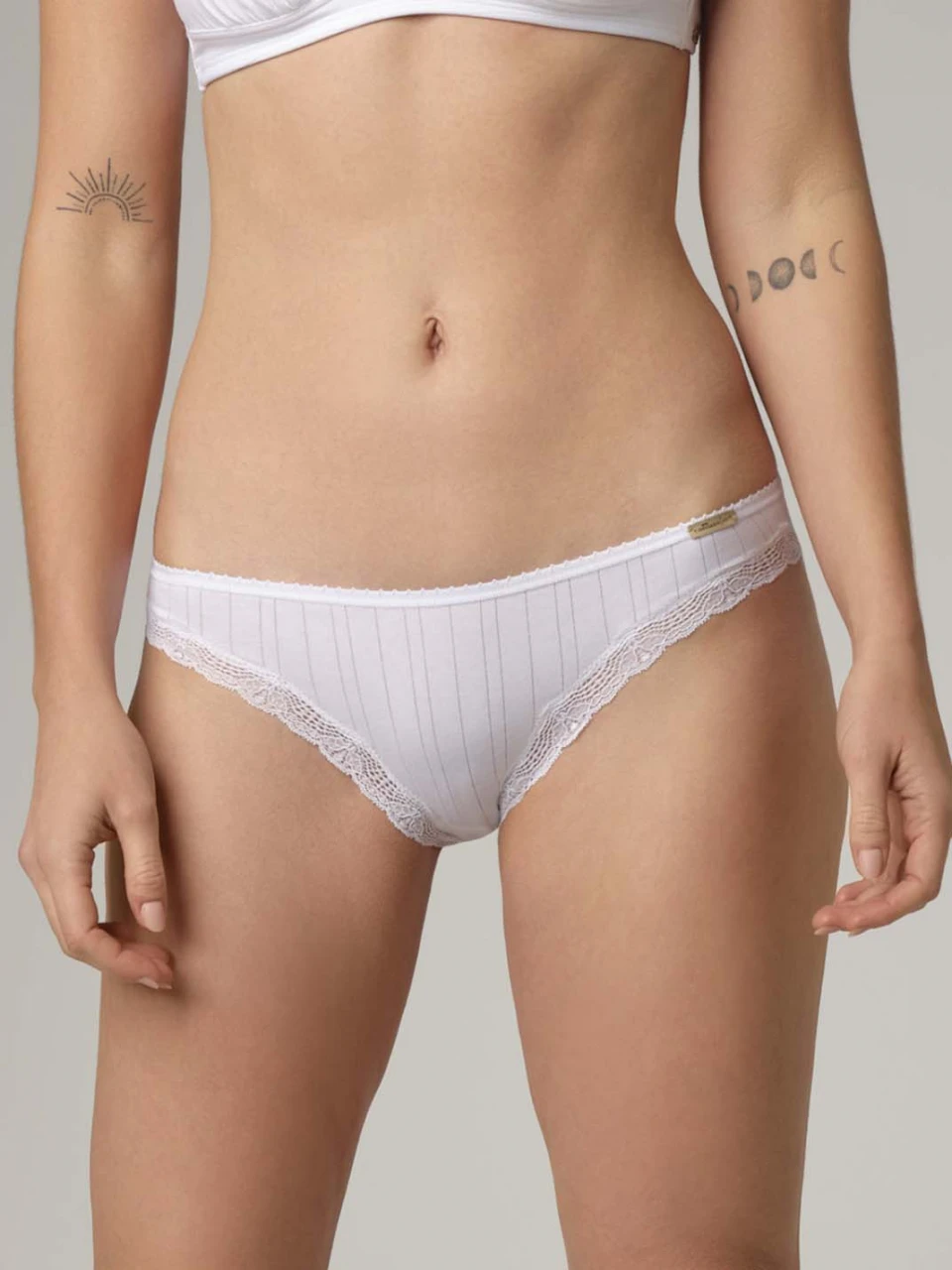 Jazz brief Earth with lace in organic cotton Comazo