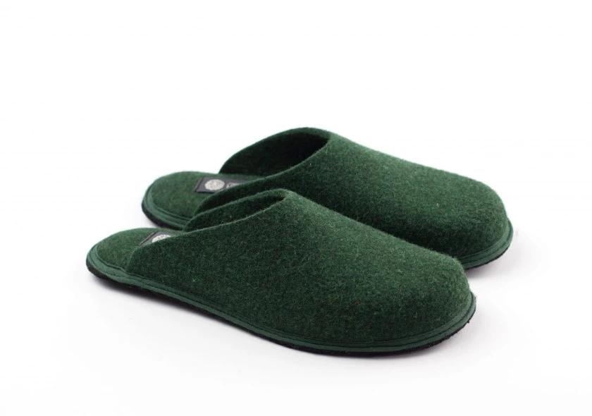 Slipper FOREST GREEN Holi in felted wool