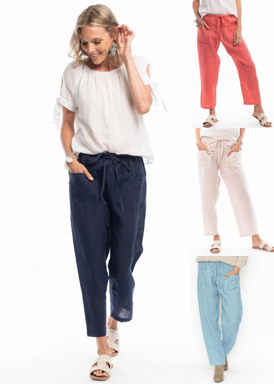 Orientique women's trousers in pure LINEN
