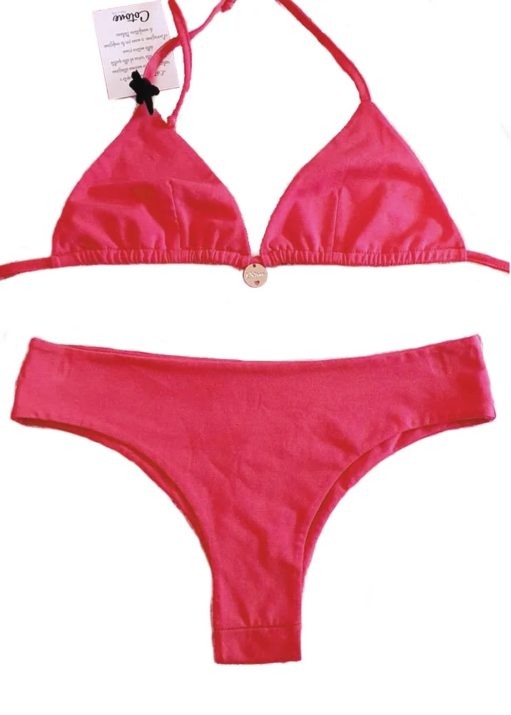 Essential Triangle Bikini Swimsuit in Cotton_93898