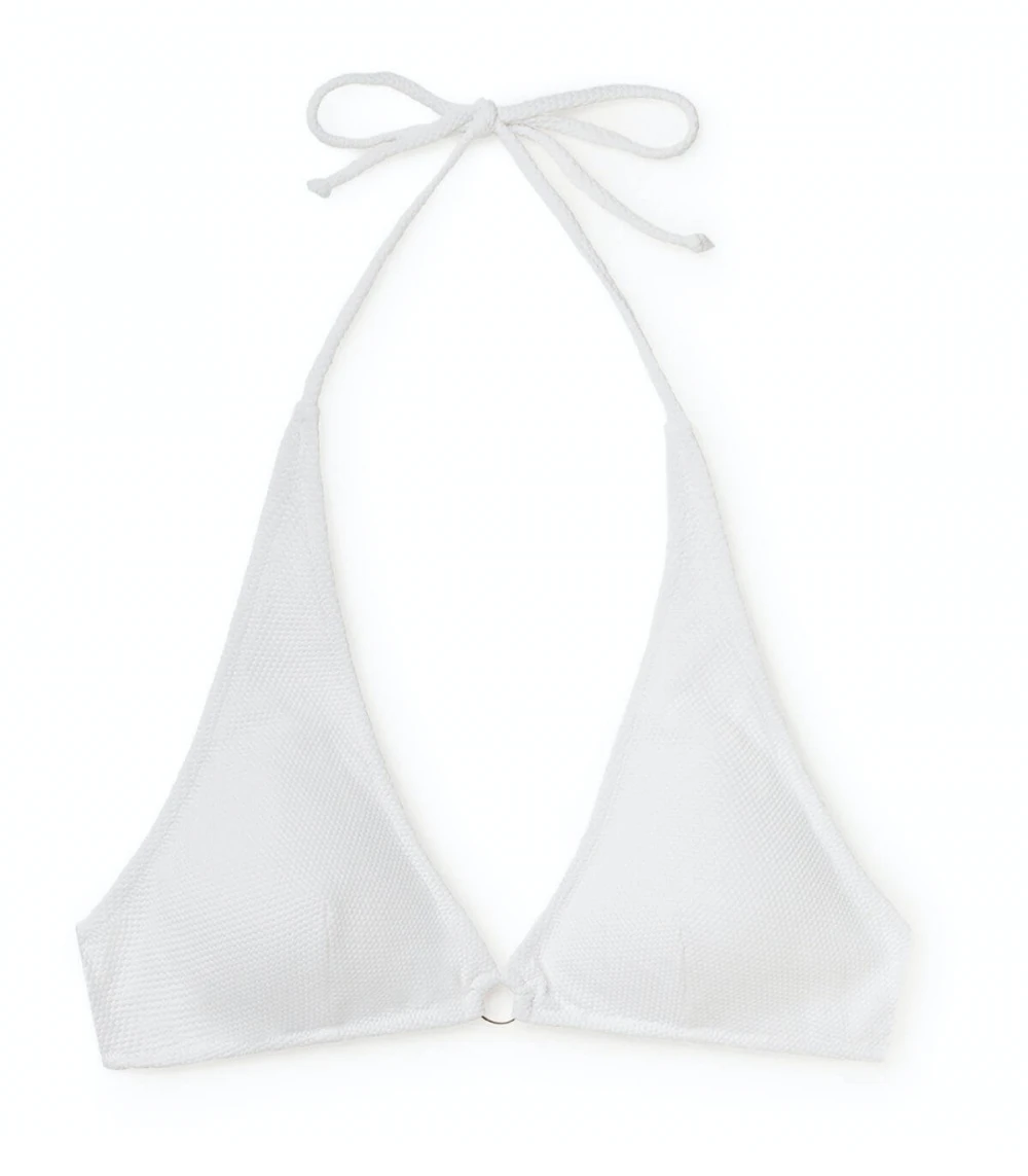 Bikini WHITE TOP halter eco-friendly recycled_94216