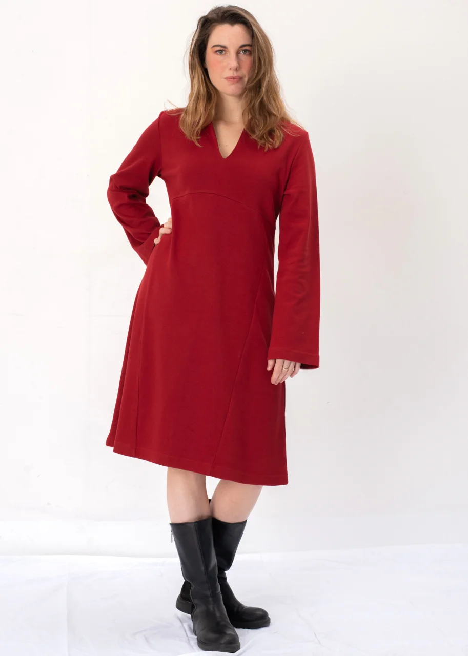 Women's Conchiglia dress in organic cotton fleece